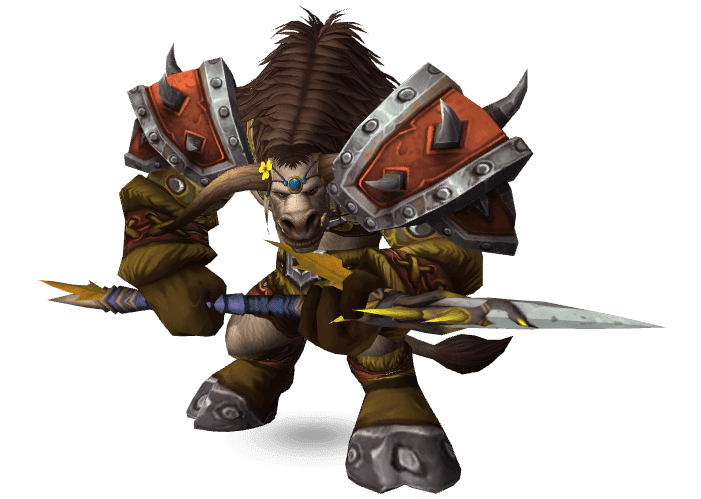 Illustration of a tauren warrior in gladiator armor representing Freedom WoW PvP features